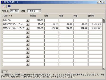 株価／為替レート
